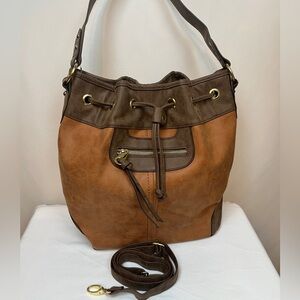 Large Brown Shoulder Bag with Shoulder Strap.